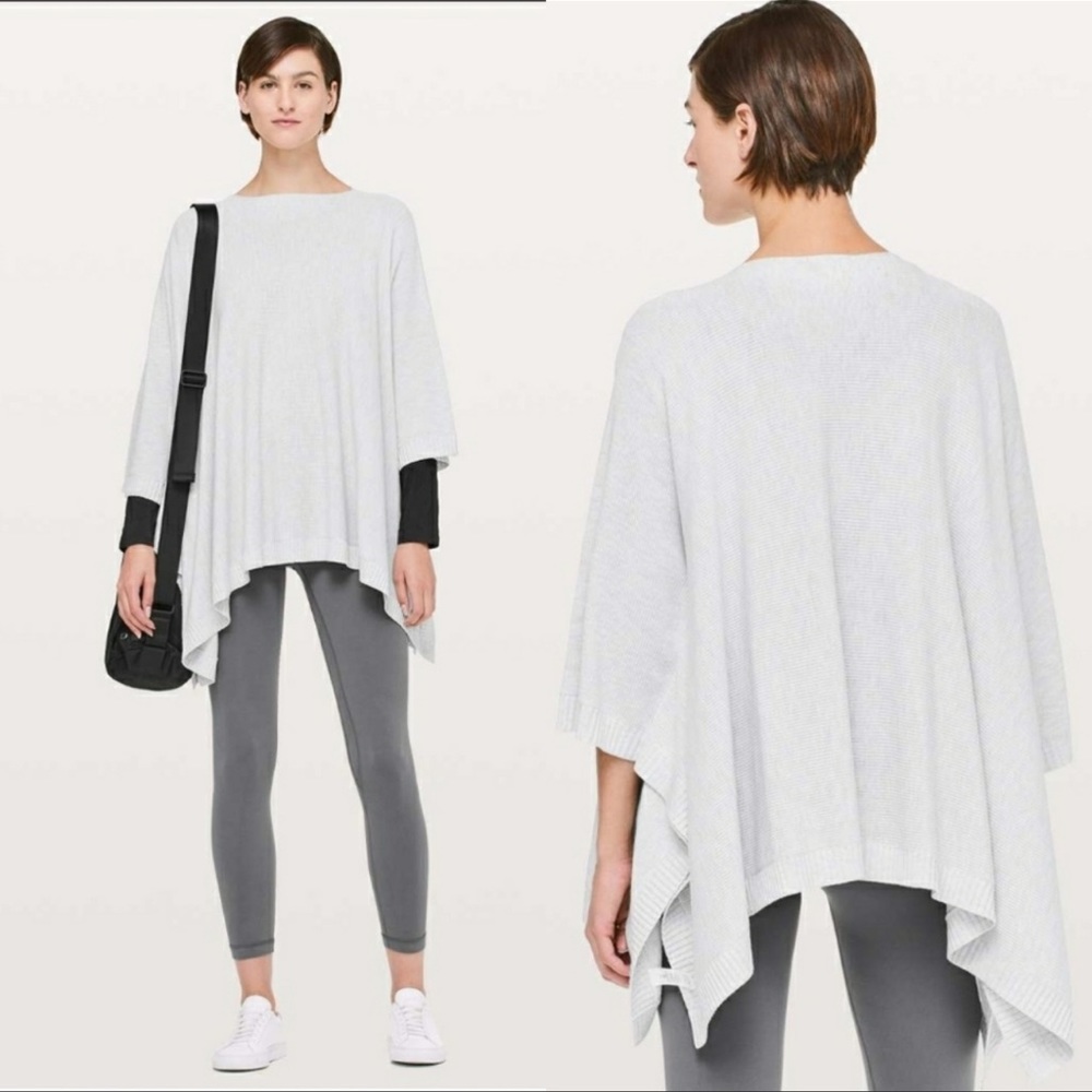 Lululemon Divinity Scarf Poncho NWT One Size Light Gray